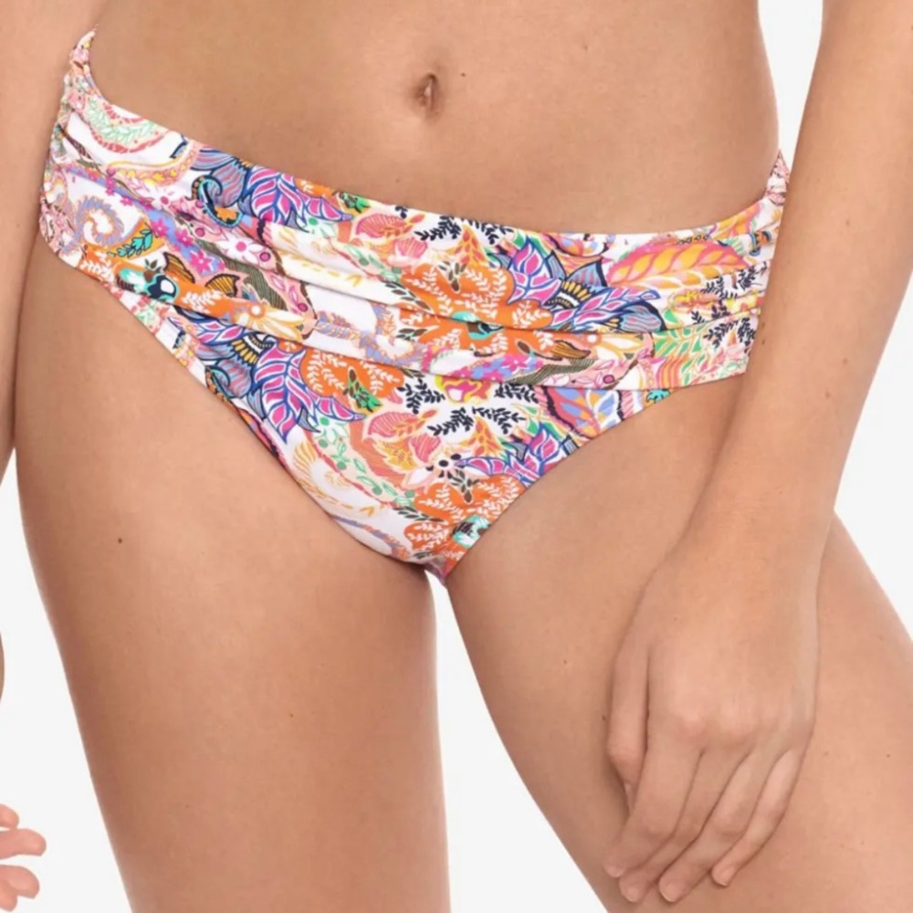 Lauren Ralph Lauren Majestic Paisley Shirred Hipster Bikini Bottoms NEW Size 14